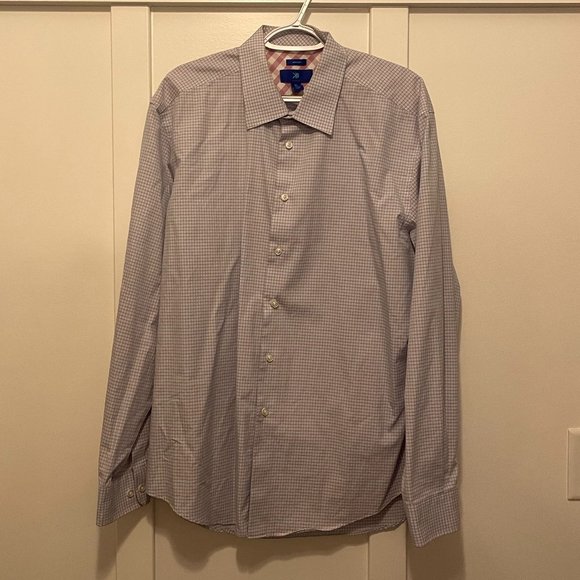 Men's Egara Long Sleeve Plaid Button Down Non Iron Dress Shirt - Picture 1 of 3